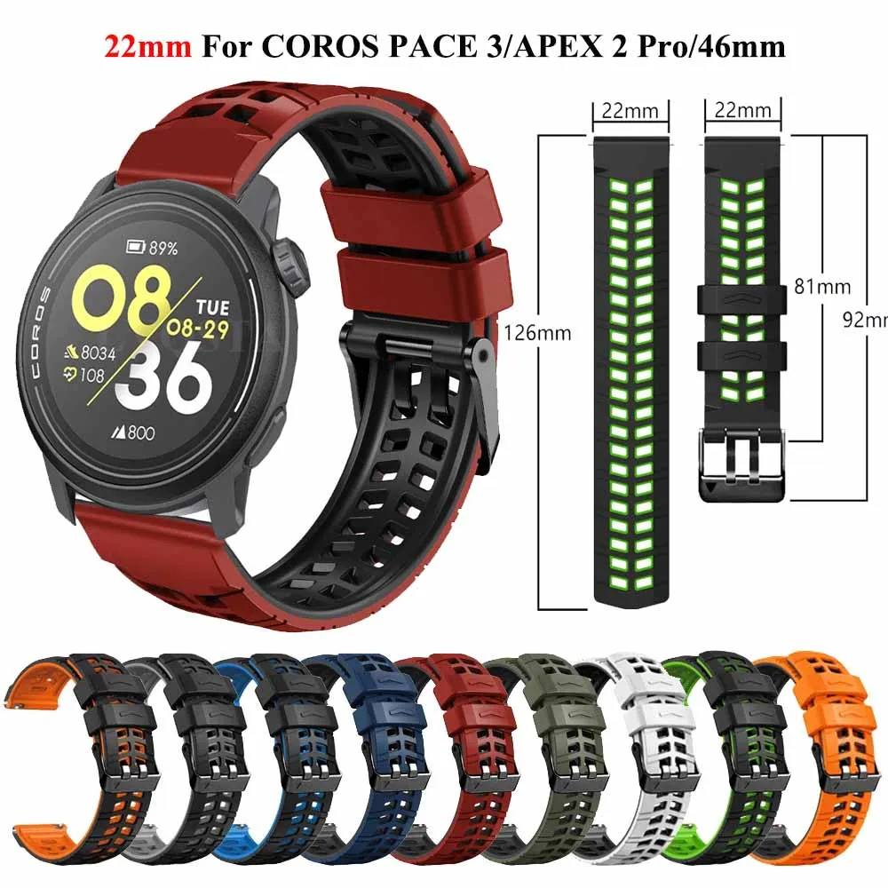22 مللي متر أشرطة ساعة اليد ل كوروس بيس 3 سوار ل كوروس APEX 2 برو/46 مللي متر الفرقة استبدال الأساور سيليكون اكسسوارات حزام الفرقة