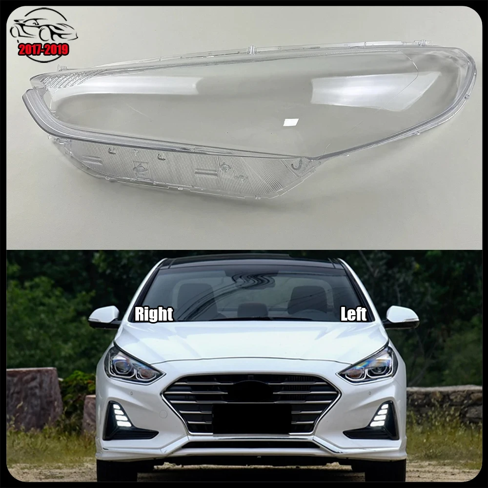 

For Hyundai Sonata 2017-2019 Front Headlight Transparent Shell Lampshade Headlamp Cover Lens Plexiglass