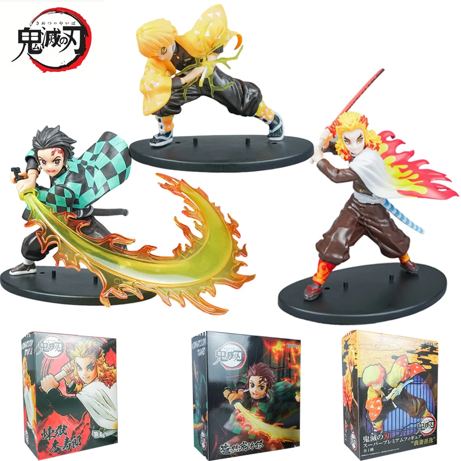 【セール中】14-22 センチメートル悪魔特効アニメフィギュア炭治郎我妻善逸杏寿郎アニメ PVC モデルアクションフィギュアコレクション玩具子供のためのギフト