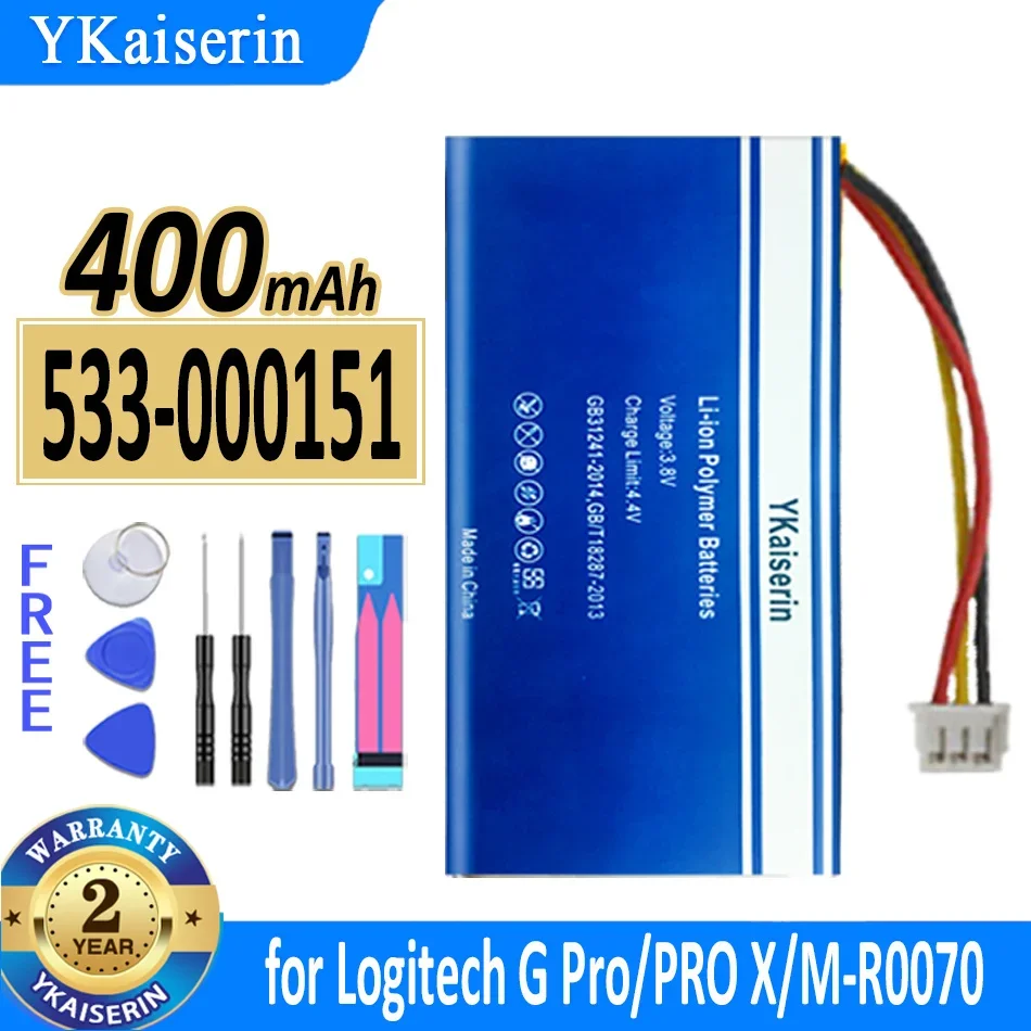 400mAh YKaiserin Battery 533-000151 533000151 for Logitech G Pro Wireless/X Superlight M-R0070 Bateria