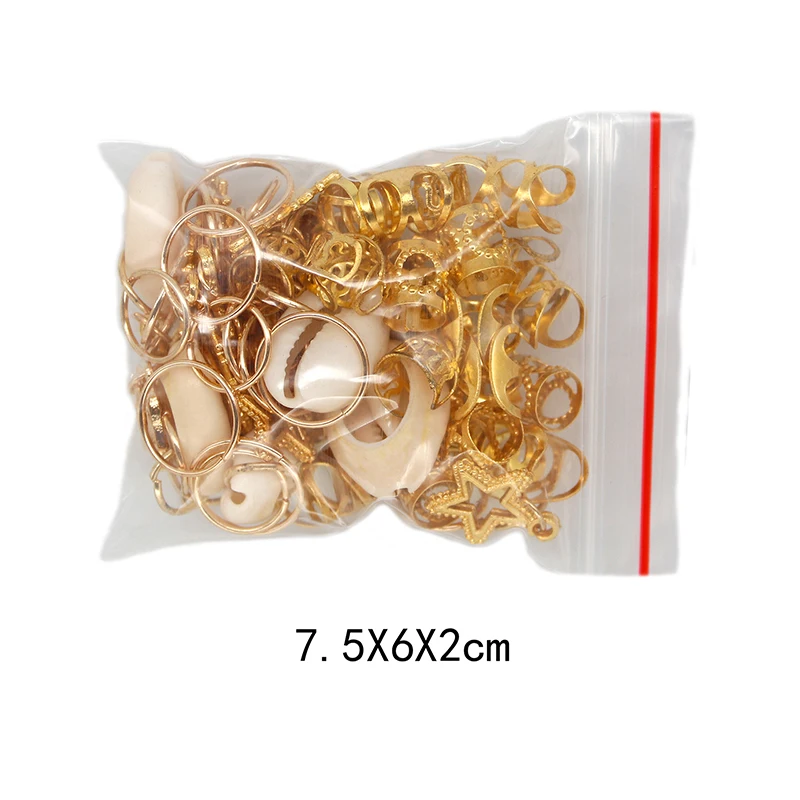 70pcs Metal African Hair Rings Beads Cuffs Tubes Charms Dreadlock Braids Jewelry