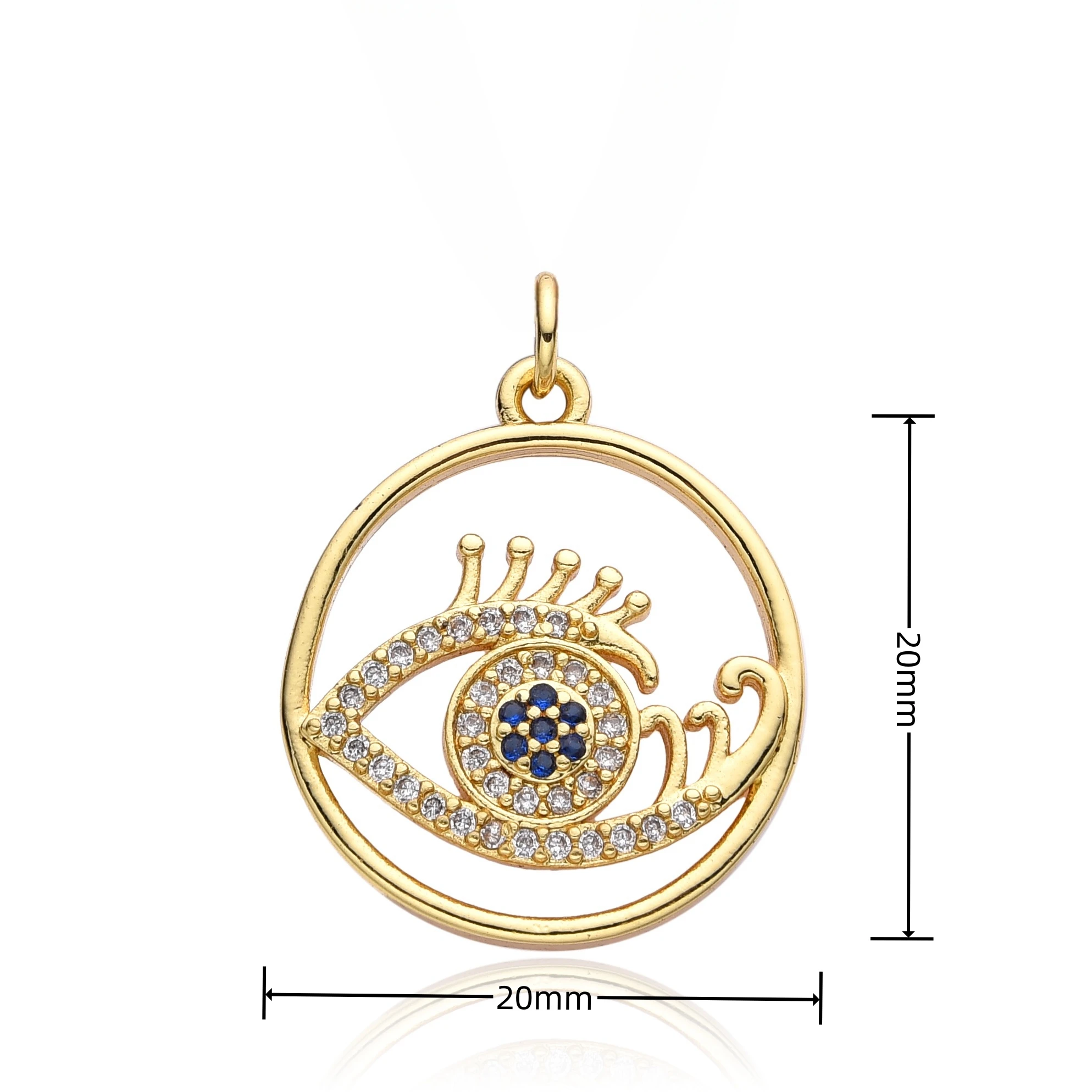 Y2K Gold Document Evil Turkish Eye Charms for Women, Micro-incrusté CZ Emo Necklace, Choker, JoPendant, Jewelry Accessrespiration, Wholesale