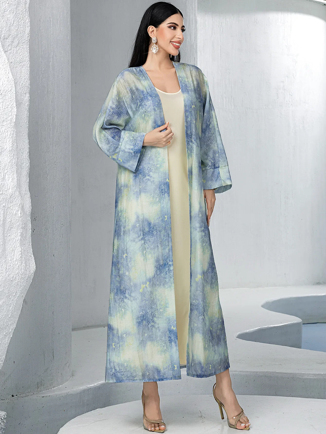 Abaya turc de dubaï, ensemble assorti 2 pièces pour femmes musulmanes, sous-robe intérieure, Abayas, Kimono ouvert, Cardigan, costume, vêtements islamiques du Ramadan