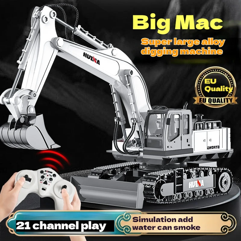 Huina 310 Super Large 21 Channel Alloy Remote Control Excavator Simulation Excavator Engineering Vehicle Kids Toys Gift