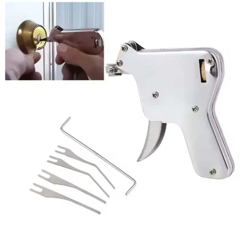 

Padlock Open Tool Set Practice Tool Semi Automatic Manual Gun Set Tool Parts Strong Steel Lock Picking Tool Set Extractor