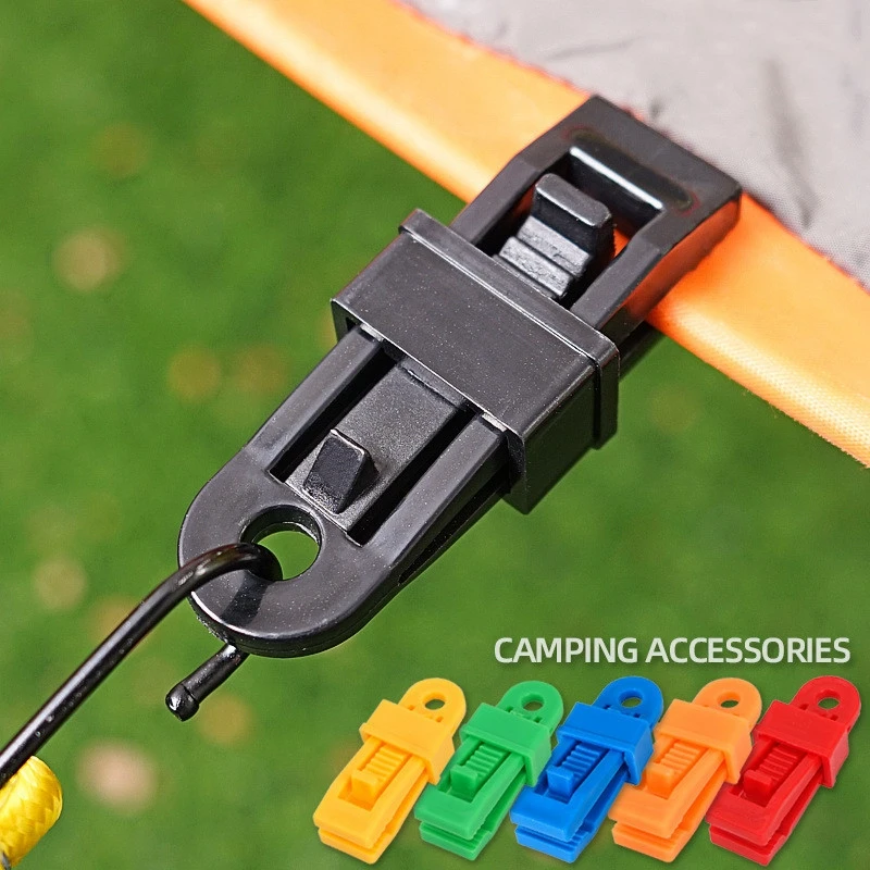 

20PCS Push-Pull Tent Clips Tent Attachment Clips Outdoor Camping Tent Hooks Windproof Strap Barb Clips-Green Durable