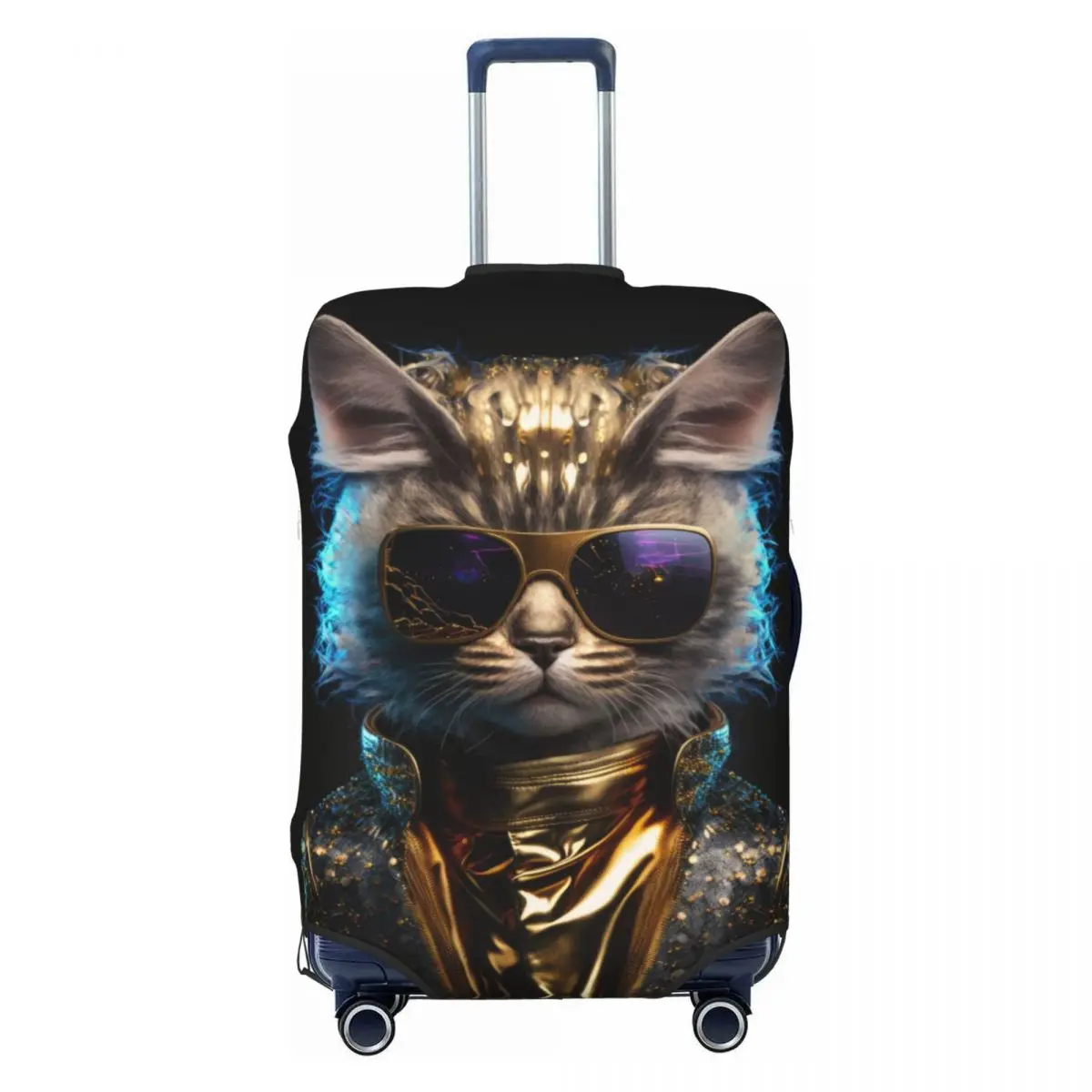 Funny Cat Suitcase Cover animla with sunglasses Cruise Trip Flight Fun Luggage Case Protection