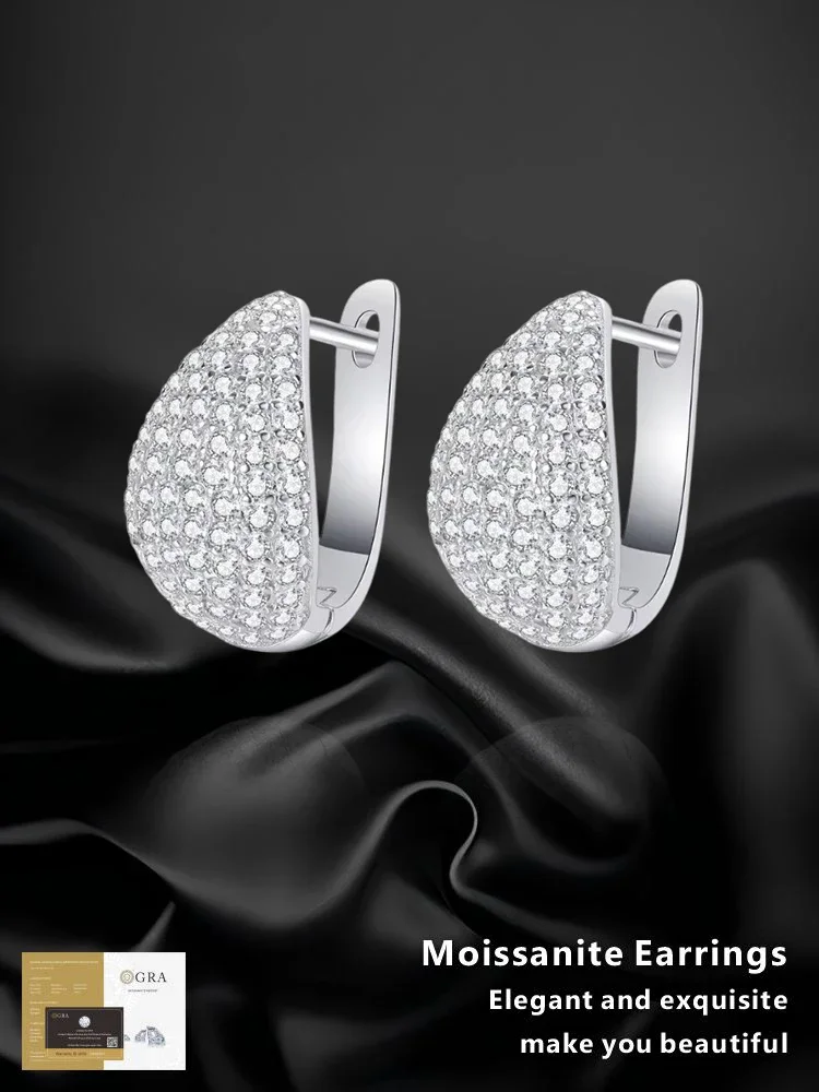 

Hot sales Silver earrings jewelry 925 sterling silver romantic Water Drop Pear-shaped Simple Moissanite Earrings Valentine's Day