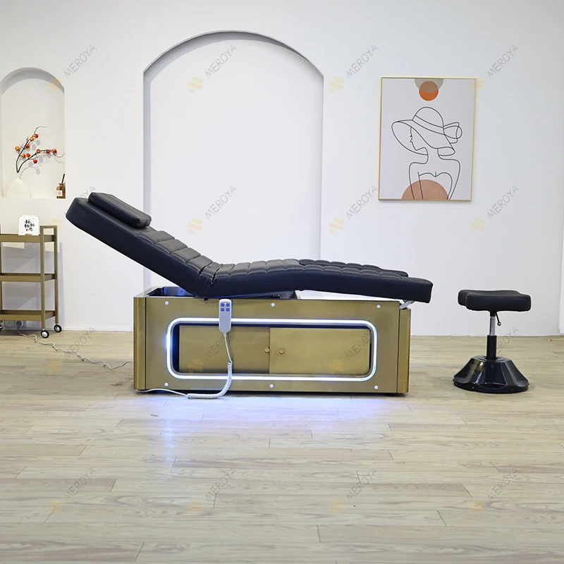 Creative Design Beauty Salon Equipment Multifunction Therapy Foot Massage Bed Modern Luxury Facial Spa Bed with Storage