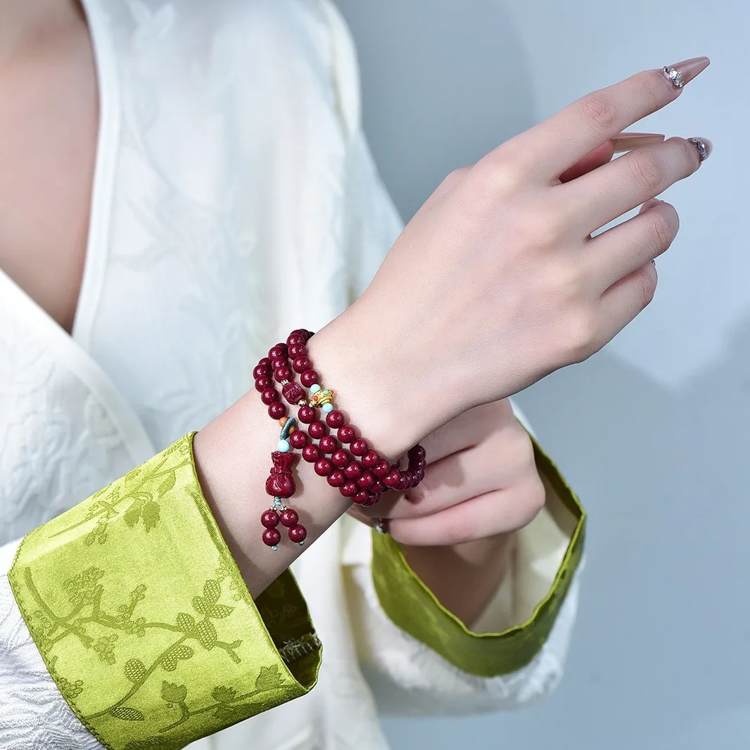 

[Lucky Bag Multi-Circle Bracelet]Premium High-Content Cinnabar, Chensha, Purple Gold Sand Design