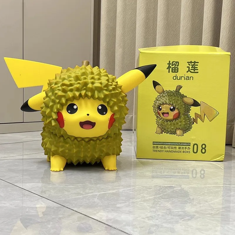 32cm-pokemon-anime-figure-kawaii-pikachu-cosplay-fruit-durian-model-children-toy-room-decor-figurine-collection-statue-gift