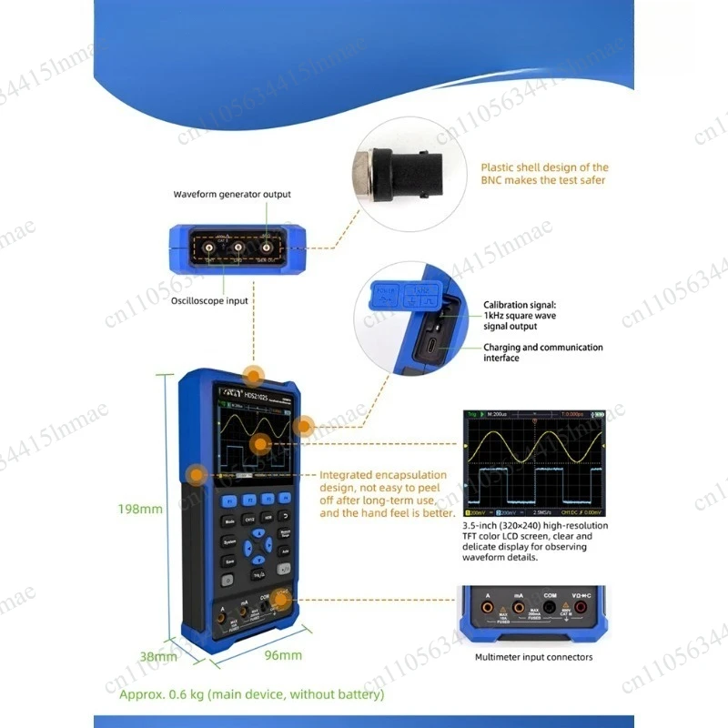 Bandwidth HD LCD Display Measuring InstrumentPortable Multifunctional Handheld Oscilloscope 40MHz