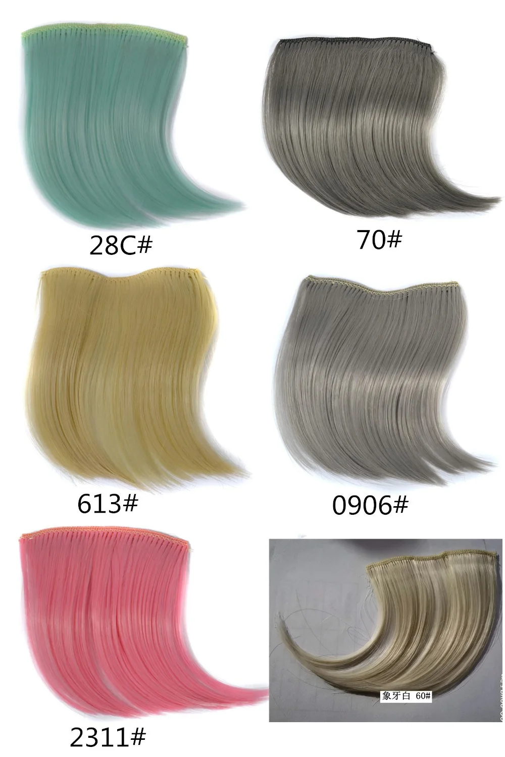 Ekstensi rambut poni klip warna pelangi sintetis, warna-warni cerah, tampilan alami untuk wanita, biru ungu, cocok untuk pesta drag queen.