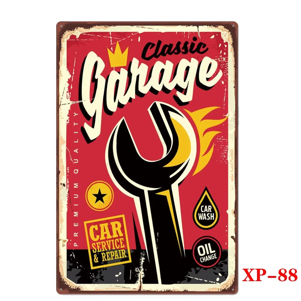 My Garage My Rules Car Tin Sign Metal Decorative Poster Plaque Bar Cafe Wall Sticker Iron Painting Garage Auto Repair Shop Decor