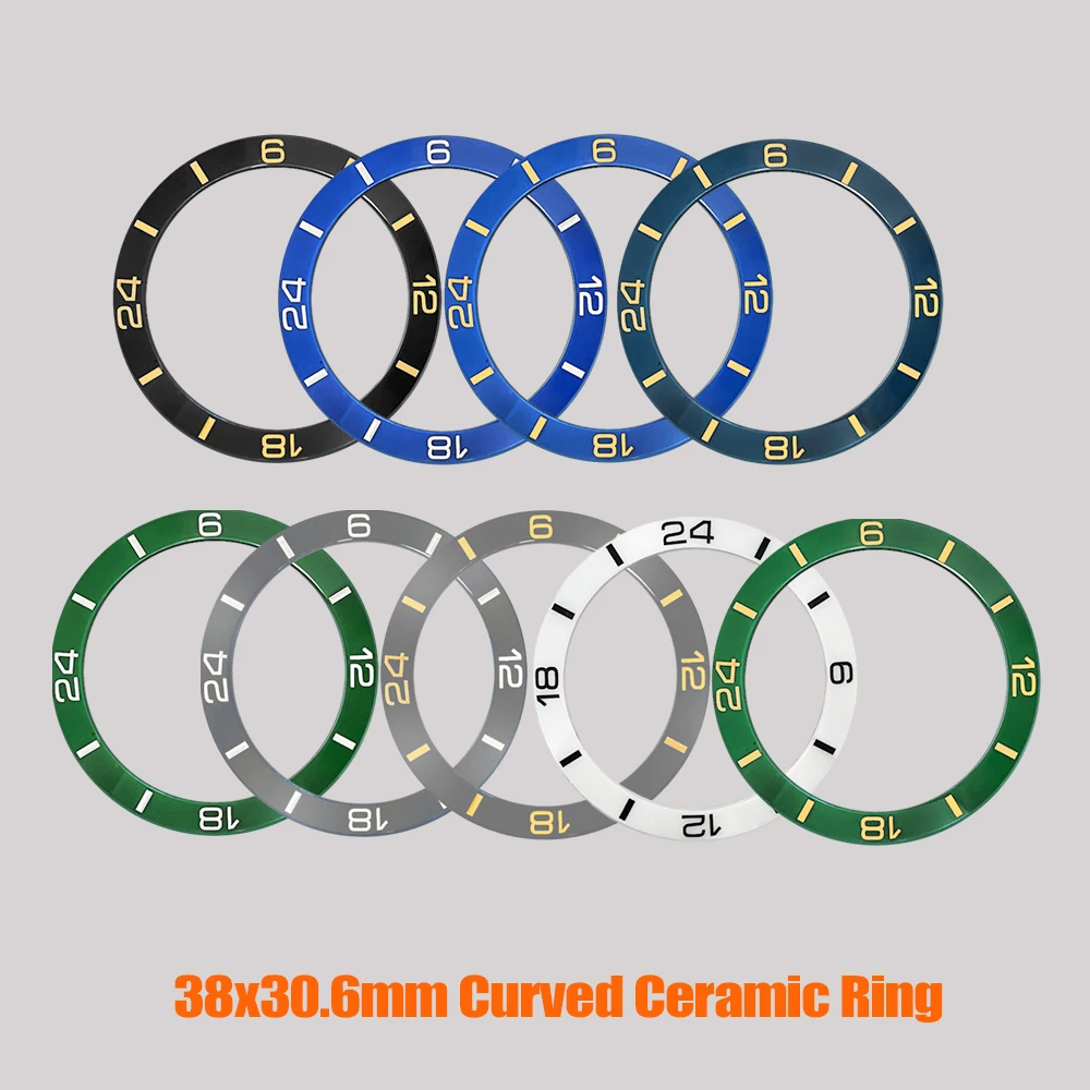 

38mm GMT Ceramic Bezel Insert 24 Hour Bezel Ring Fit for SUB GMT SKX007 SKX009 SRPD Watch Case NH35 Case Ceramic Bezel Insert