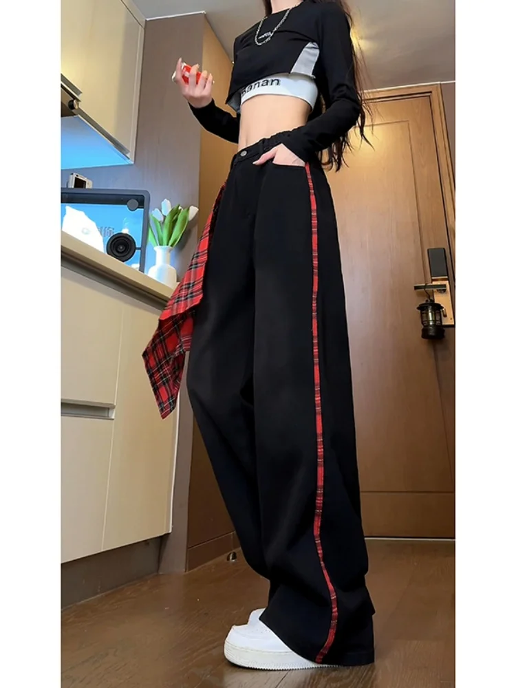

Street Dance Men's Wide Leg Jeans High Street Sle Side Stripe Straight Cut Autumn Winter New Arrival Casual Youth Faion
