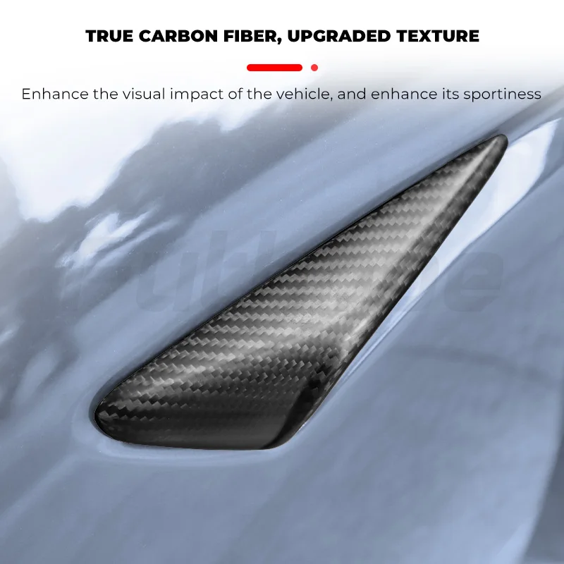 Futhope Real Carbon 2pcs Side Camera Cover for Tesla Model 3 Highland Envelopment Protection Modified Accessories