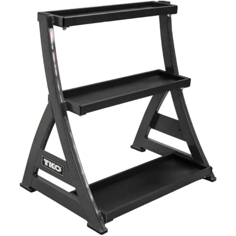 Technical Knock Out 3-Tier Kettlebell Rack | Perfect for Any Home Gym | Black Kettle Bell Weight Stand | Keep Your Workout Ar