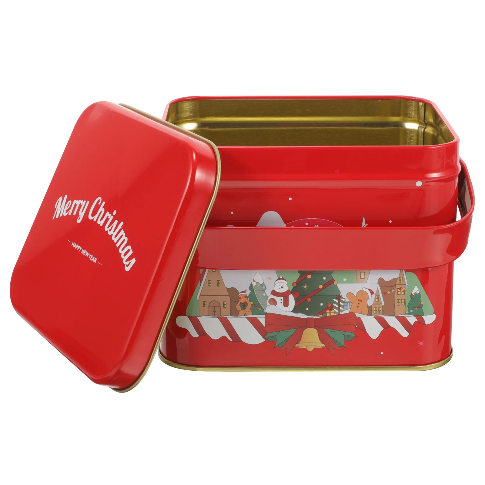 

Christmas Iron Candy Box Storage Container Treats Snacks Wedding Party Gift Packaging Box Xmas Decor Cookie Tin Jar Case