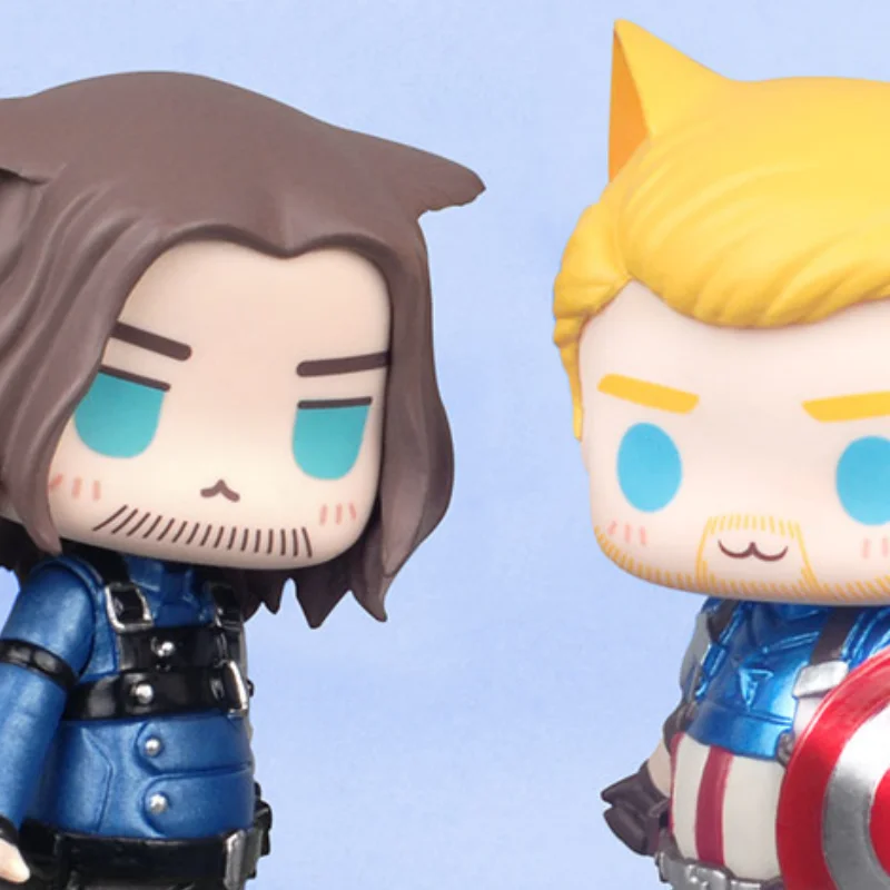 Captain America Wintersoldat Spiderman Q Edition Figur Handgefertigte Desktop-Ornament Kreative Auto-Dekoration Marvel Toys Sammlerstück