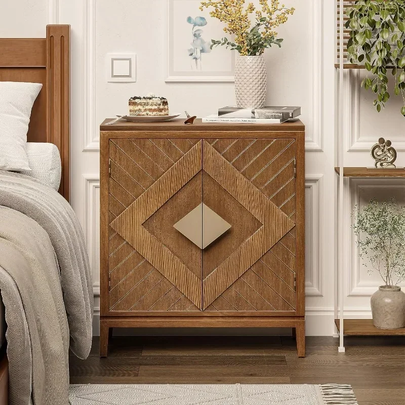 Farmhouse Storage Cabinet Accent Sideboard Wood Buffet Cabinet with 2-Door for Living Room, Hallway, Bedroom, Dining Room