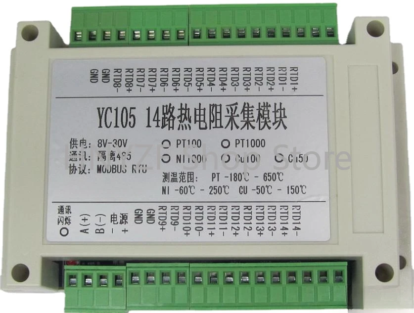 

14 channel 16 channel PT100 PT1000 temperature collector acquisition module MODBUS RTU