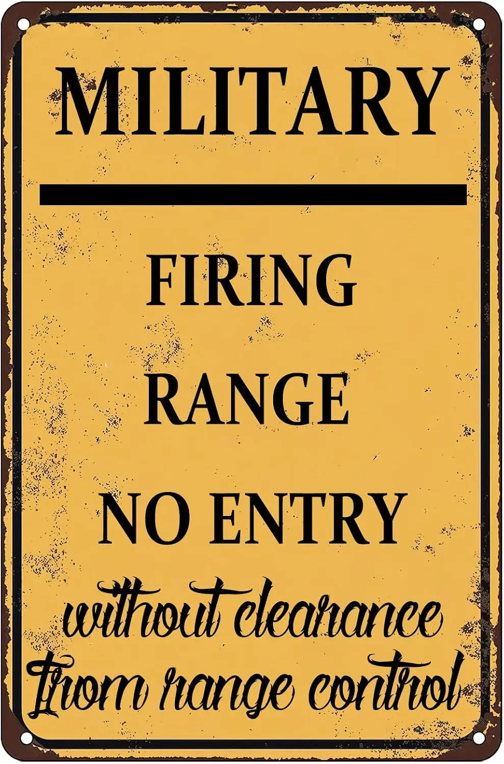 Military Decor Vintage Metal Tin Sign Military Firing Range No Entry Warning Signs Military Posters Retro Man Cave Garage Pub Wa