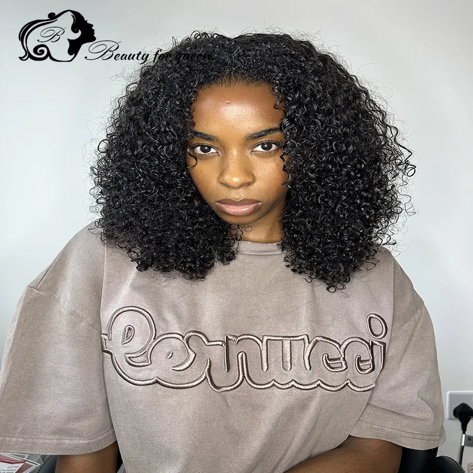 Culy Wave Human Hair Wigs High Quality 13x4 Lace Front Wig Kinky Curly Brazilian Colored Human Hair Wig Headband Wig High Gloss