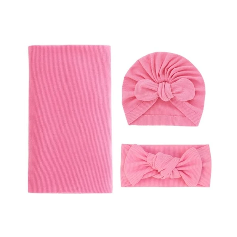 

J15U Набор из 3 шт., детские пеленки, полотенца, головной убор для новорожденных с набором тюрбанов