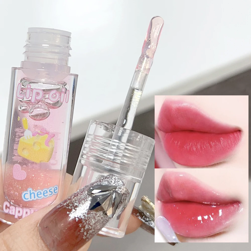 Gloss labial pérola transparente para mulheres, impermeável, duradouro, água do espelho, batom líquido, brilho brilhante, dourado, maquiagem cosméticos