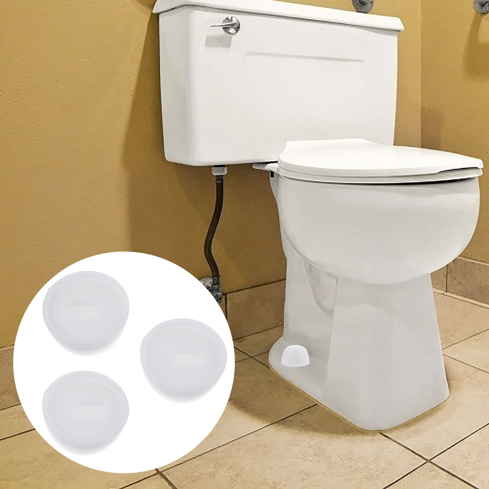 

3 Pair Toilet Seat Accessories Floor Bolt Covers Camping Toilettenbolzenkappen White