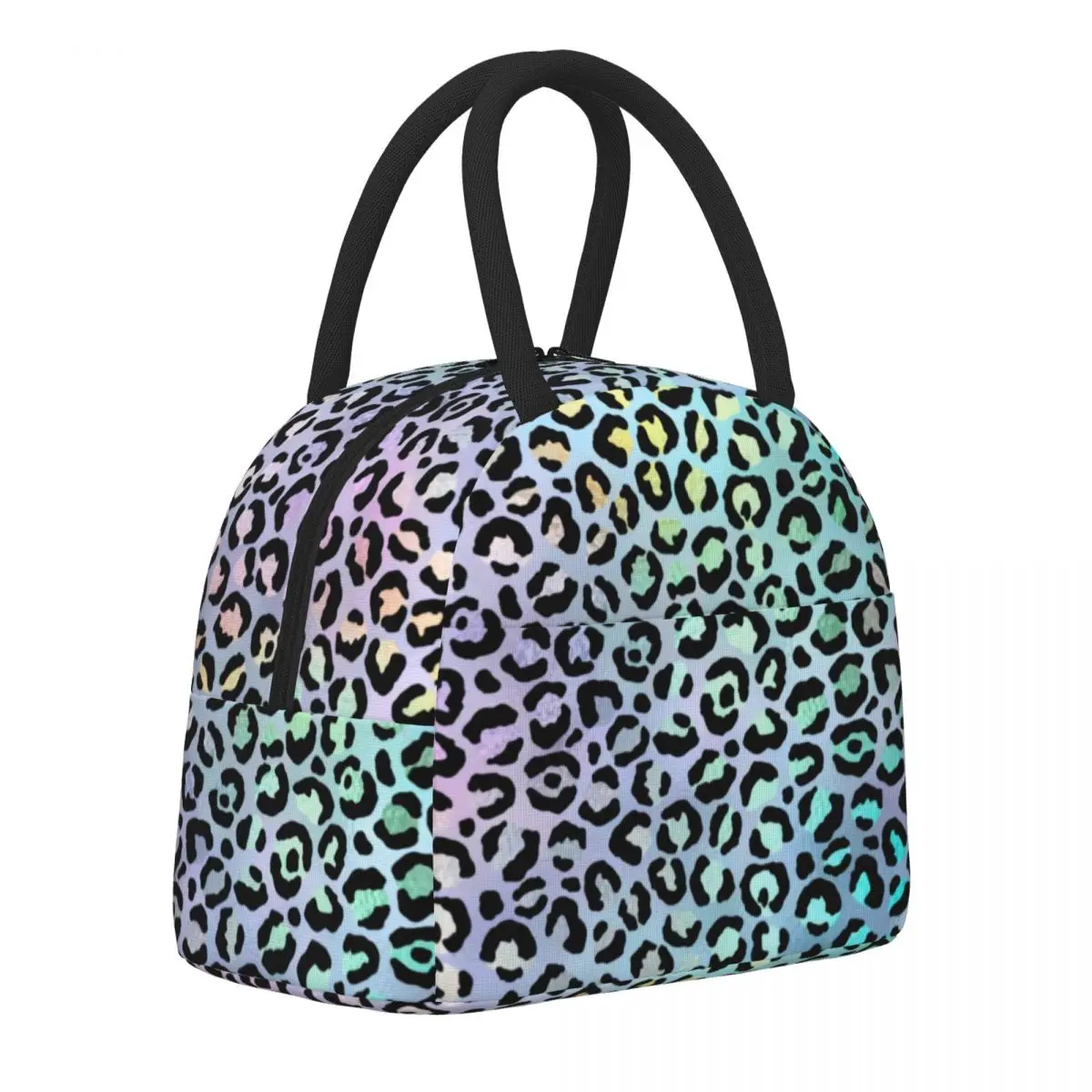 

Rainbow Leopard Lunch Bag Animal Print Graphic Design Lunch Box Retro Office Cooler Bag Portable Waterproof Thermal Lunch Bags