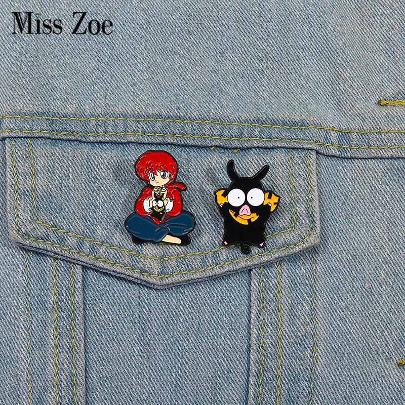 Pins de esmalte de personajes de anime, broches de cerdito personalizados y bonitos, insignias de solapa, joyería divertida para ropa, regalo para niños y amigos