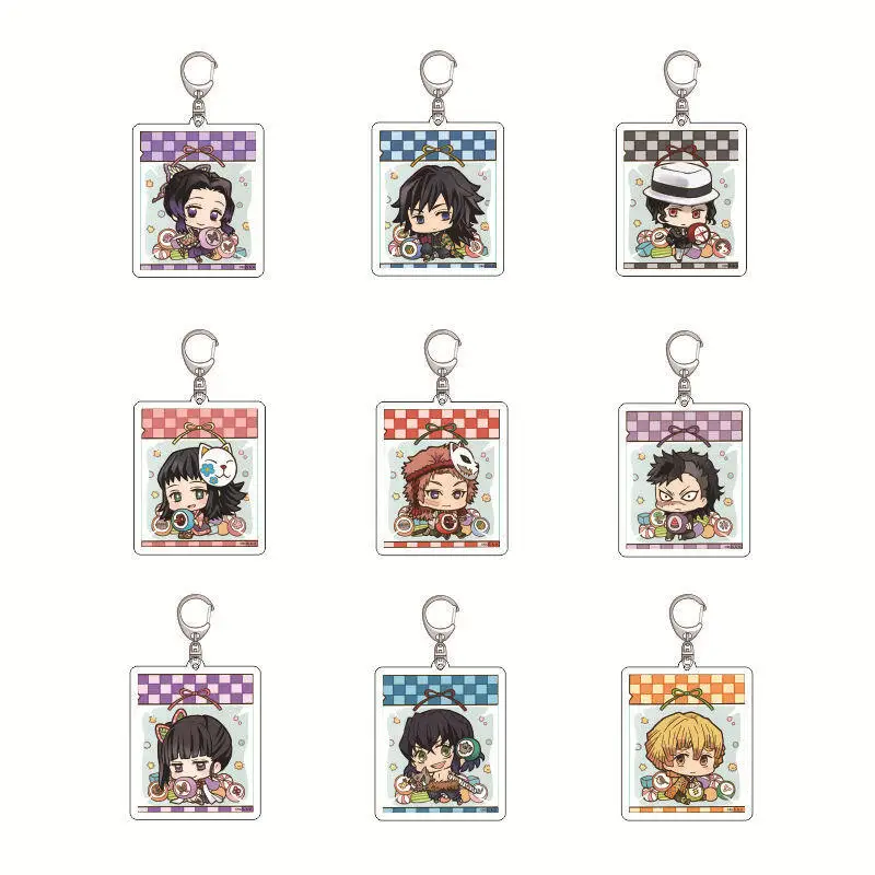 Chaveiro acrílico para anime demonslayer personagem modelo tanjirou nezuko mitsuri kimetsu saco pingente 6cm fãs presente requintado