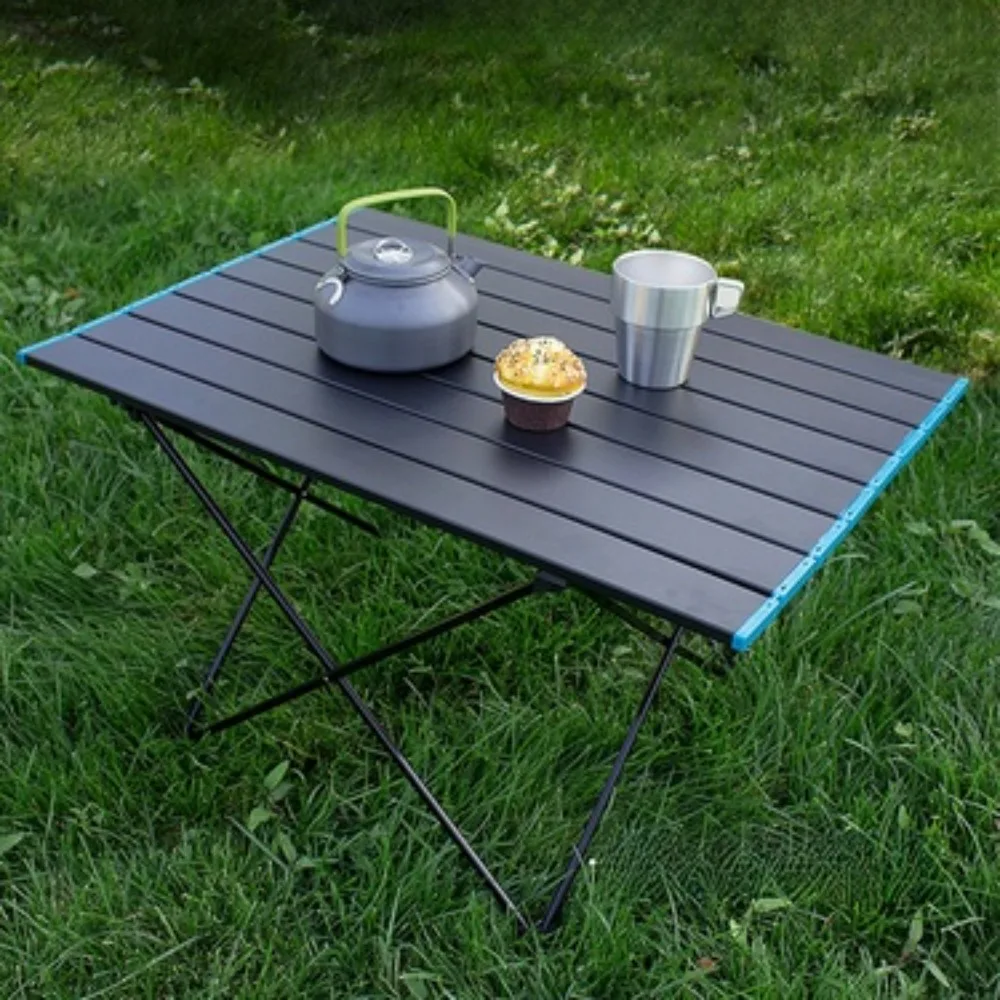 

Outdoor Portable Folding Ultra Light Aluminum Alloy Picnic Table Camping Aluminum Plate Table Barbecue Large Table