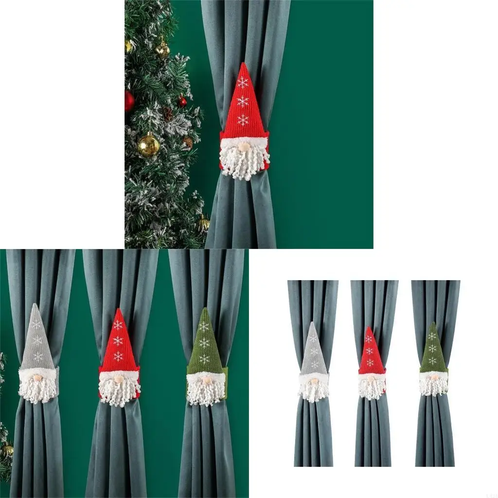 L43A Christmas Dwarf Curtain Buckle Tieback Decorative Hotel Home Window Curtain Clasp Decorations