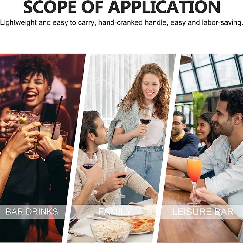 ABKR-2L ماكينة حلاقة كسارة الثلج المحمولة كرنك اليد آلة صنع الثلج مناسبة للمنزل رقاقة الثلج دليل الجليد B