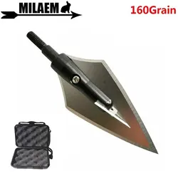 Archery blade Arrowhead 160 GrainBroadheads Stainless Steel Hunting Arrowheads Screw-In Tips Points Shooting Accessories