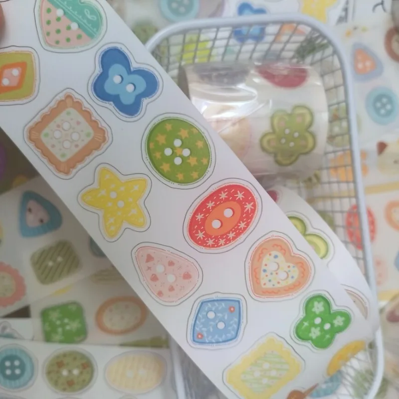 Miao Studio Petits Boutons Découpés Yupo Washi PET Tapes Fournitures Artisanales DIY Scrapbooking Fabrication de Cartes Autocollants Décoratifs pour Planners