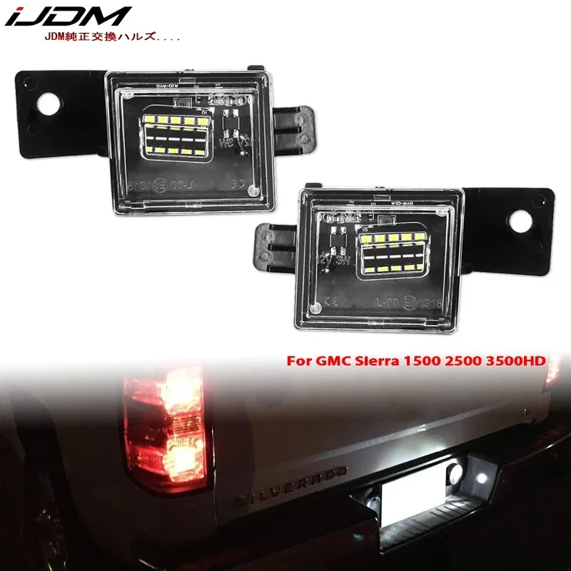 iJDM OEM T10 White Full LED License Plate Light Assembly For Chevrolet Silverado Colorado GMC Canyon Sierra 1500 2500 3500 Truck