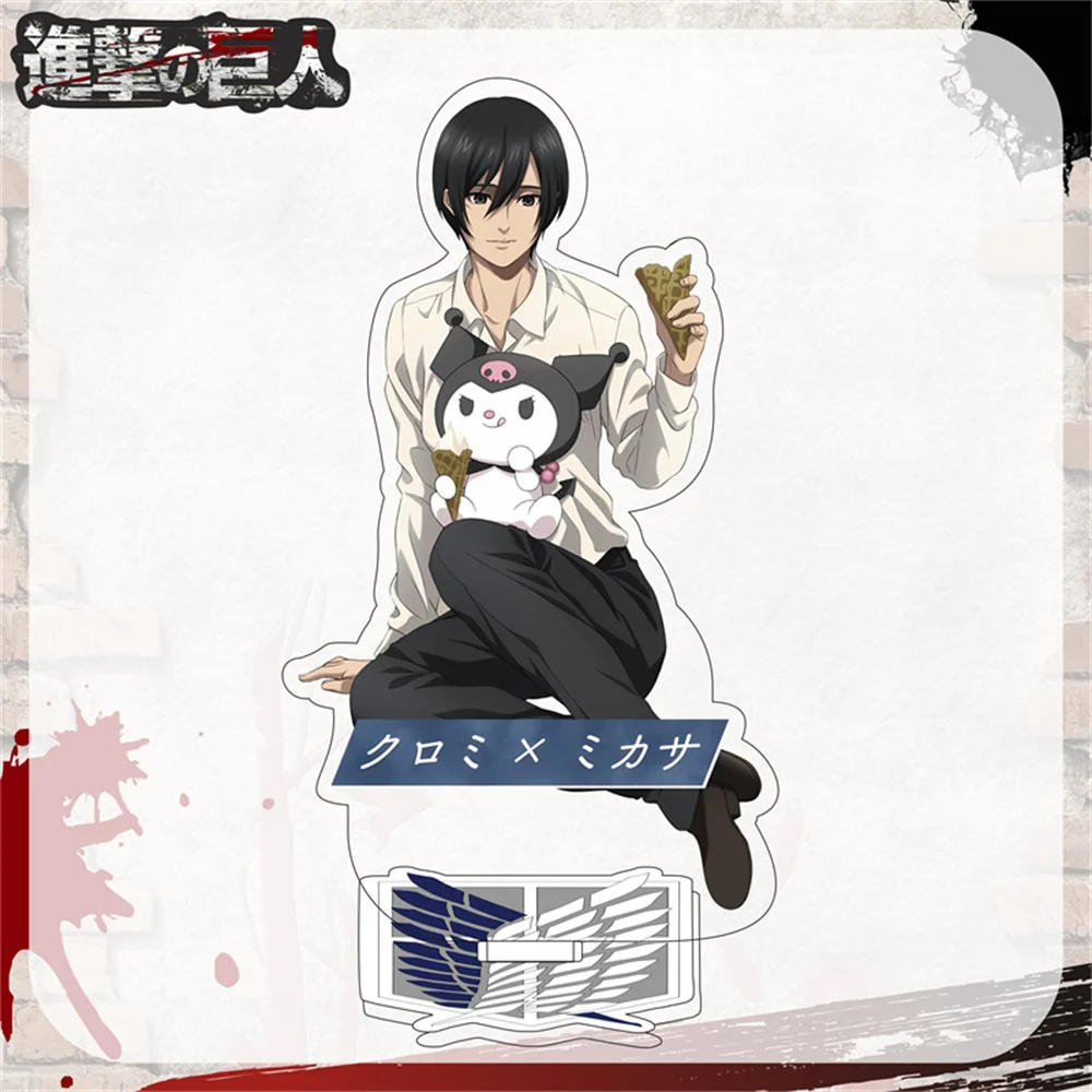 15 سنتيمتر هجوم على تيتان أنيمي الشكل مزدوجة الوجهين الاكريليك حامل نموذج لوحة زخارف مكتب الدائمة علامة هدايا لصديق Shingeki #6