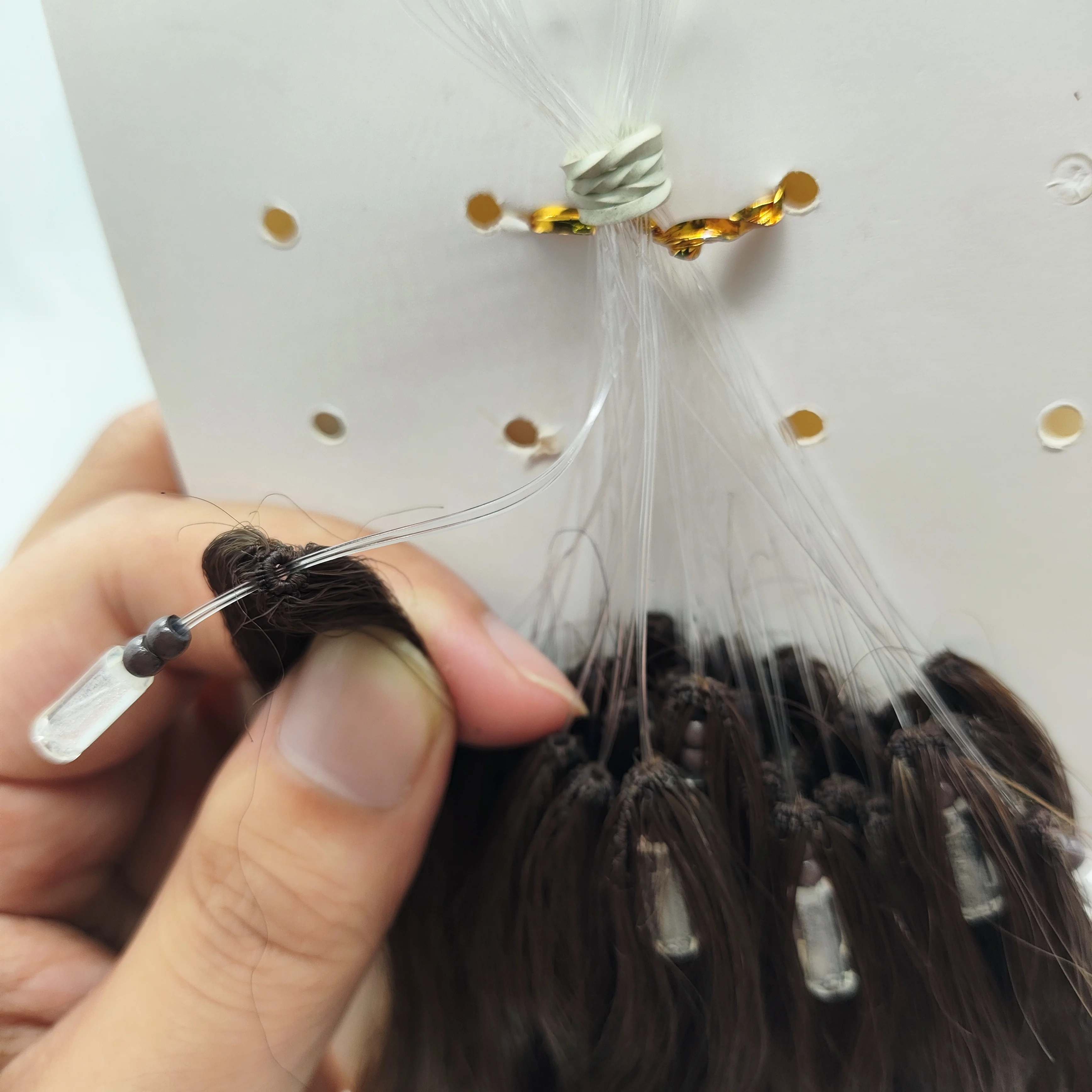 100 شعر بشري بكر عالي الجودة، شعر هندي خام مزدوج الجودة، وصلات شعر ريشة H6