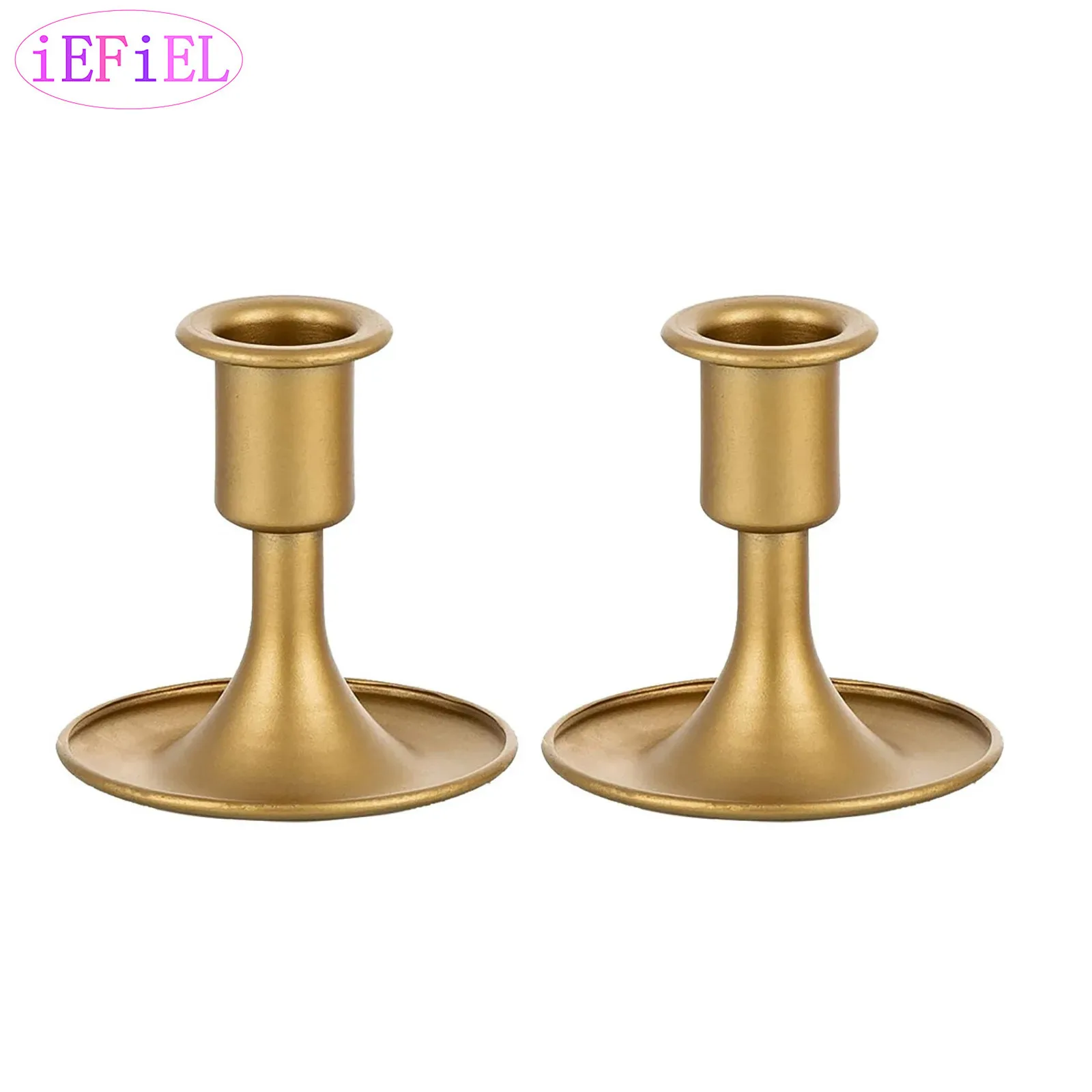 

2Pcs Party Candle Holder Vintage Candlestick Metal Candleholder Wedding Centerpiece Christmas Birthday Dinning Table Decoration