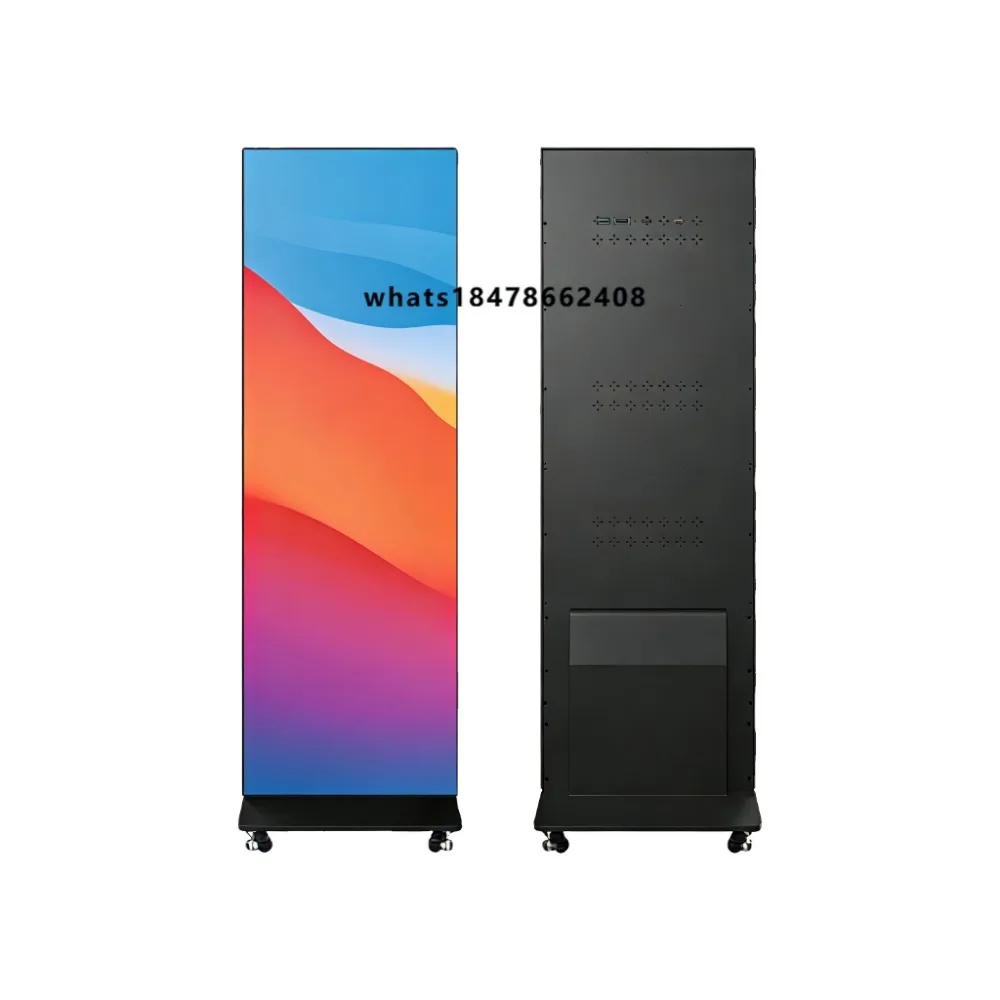 Indoor/outdoor high definition LED poster screen IP65 waterproof removable commercial display 1000cd brightness 2mm pixels 12 bi