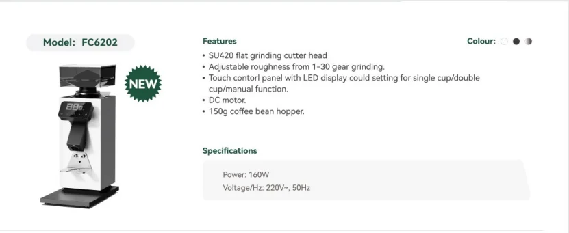 64mm SU420 Flar Burr Coffee Grinder 1-30gear Grinding Time Adjustable Meet the Cafe and Household Making Espresso Cappuccino 6