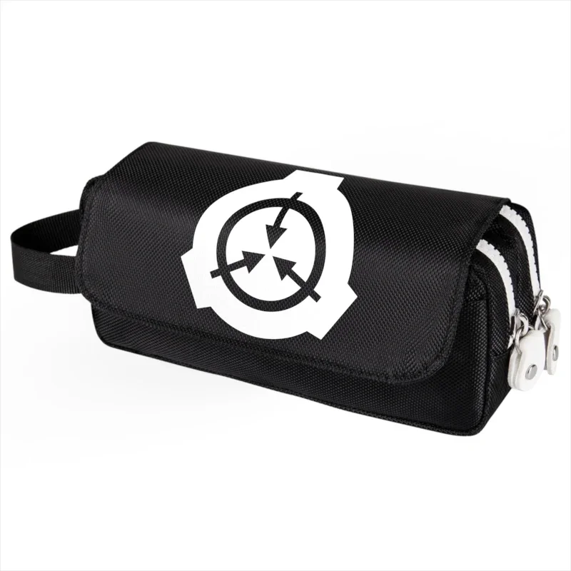 SCP Foundation pencil case cartoon multi layer large capacity multifunctional pen bag organizer pouch school stationery