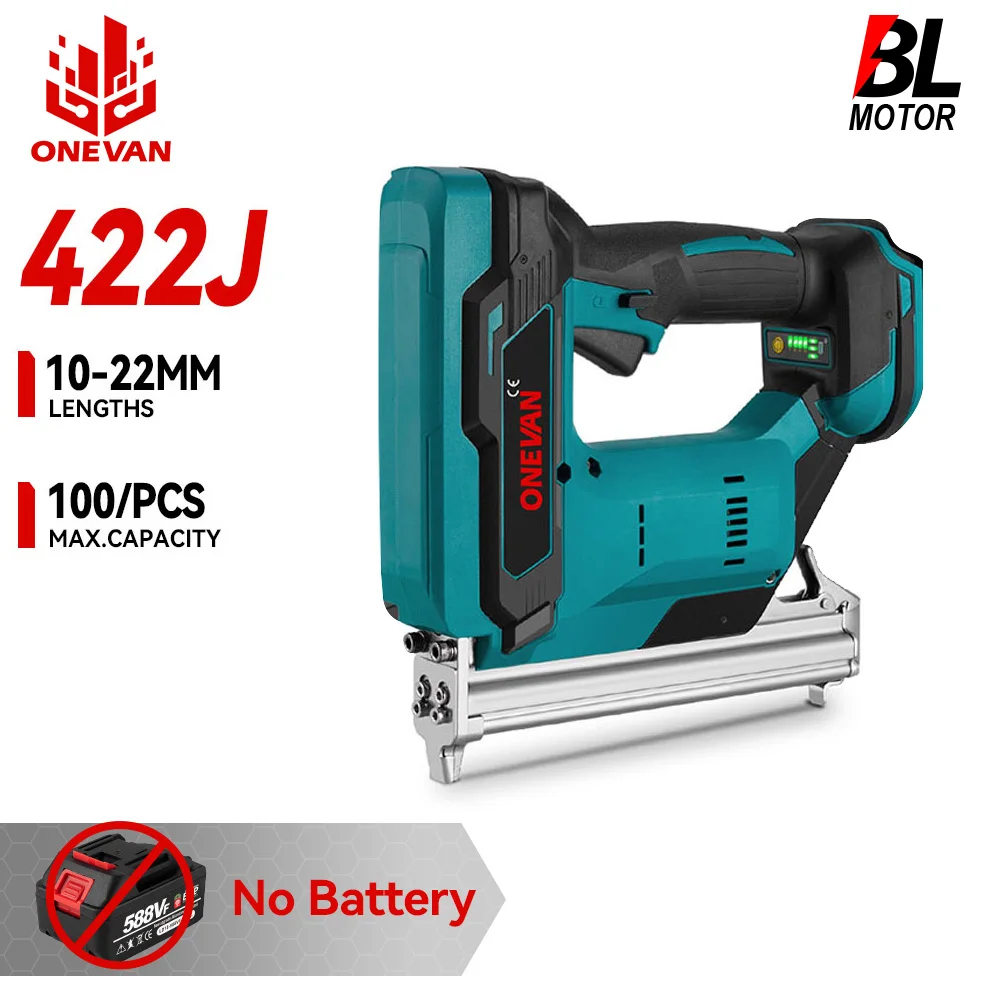 

ONEVAN Brushless Electric Nail Gun Cordless Handheld Staple Furniture&wood 2Gears Nailer Renovation Tools For Makita Battery Pin