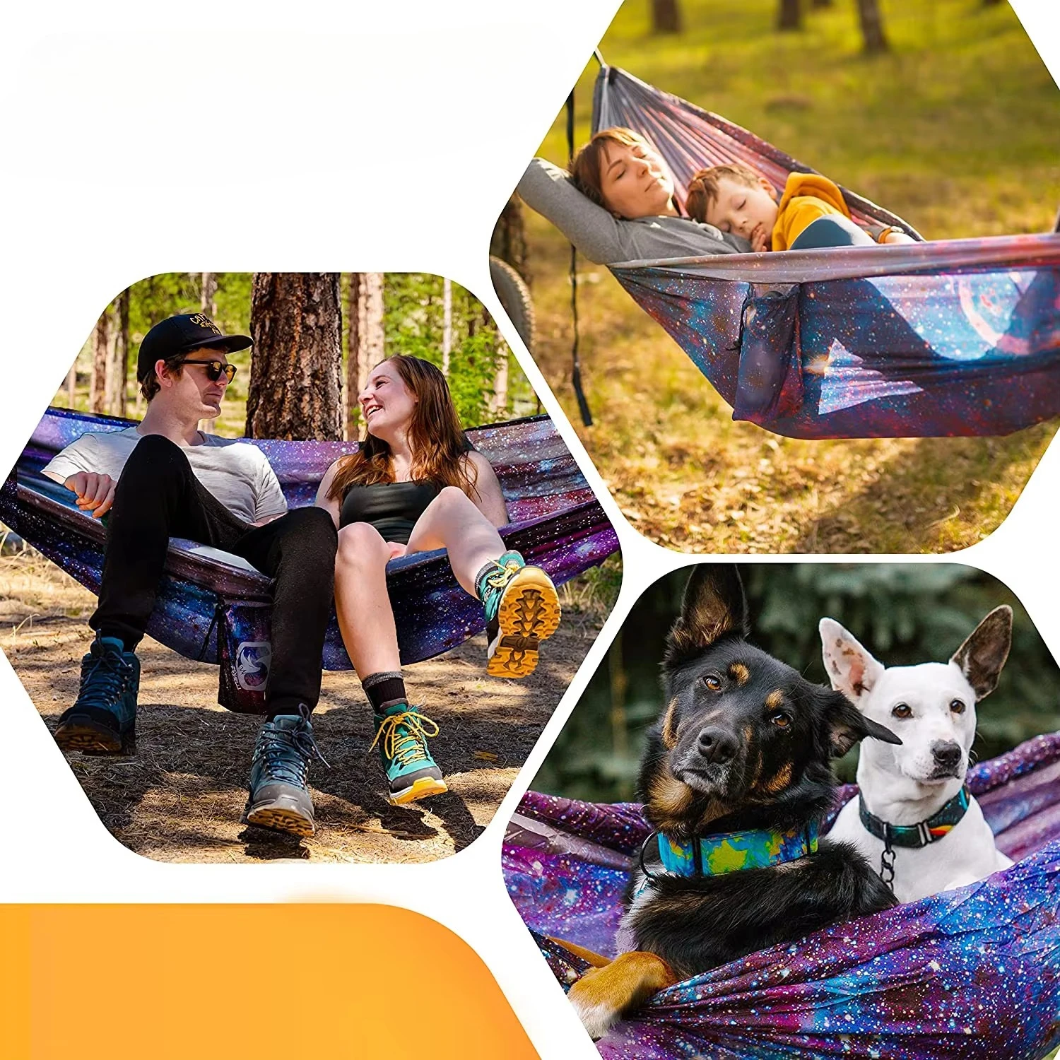 Full Color Printed Outdoor Camping Swing Hammock with Tote Bag Lightweight 210 Polyester Portable