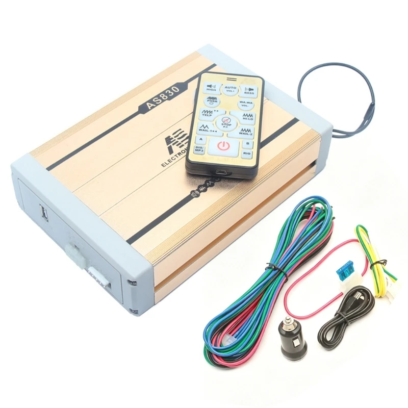 547B Car Warning Unit 12V Metal Sound Box with 18 Tone Choices for Patrol Trucks SUVs, External Speaker Use, and Flexible