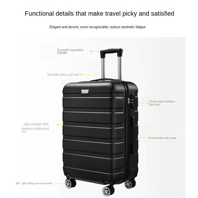 Ensembles de bagages de voyage durables pour hommes et femmes, valise avec mot de passe, chariot à roulettes, sac de voyage, 20 po, 24/28 po, 3 pièces